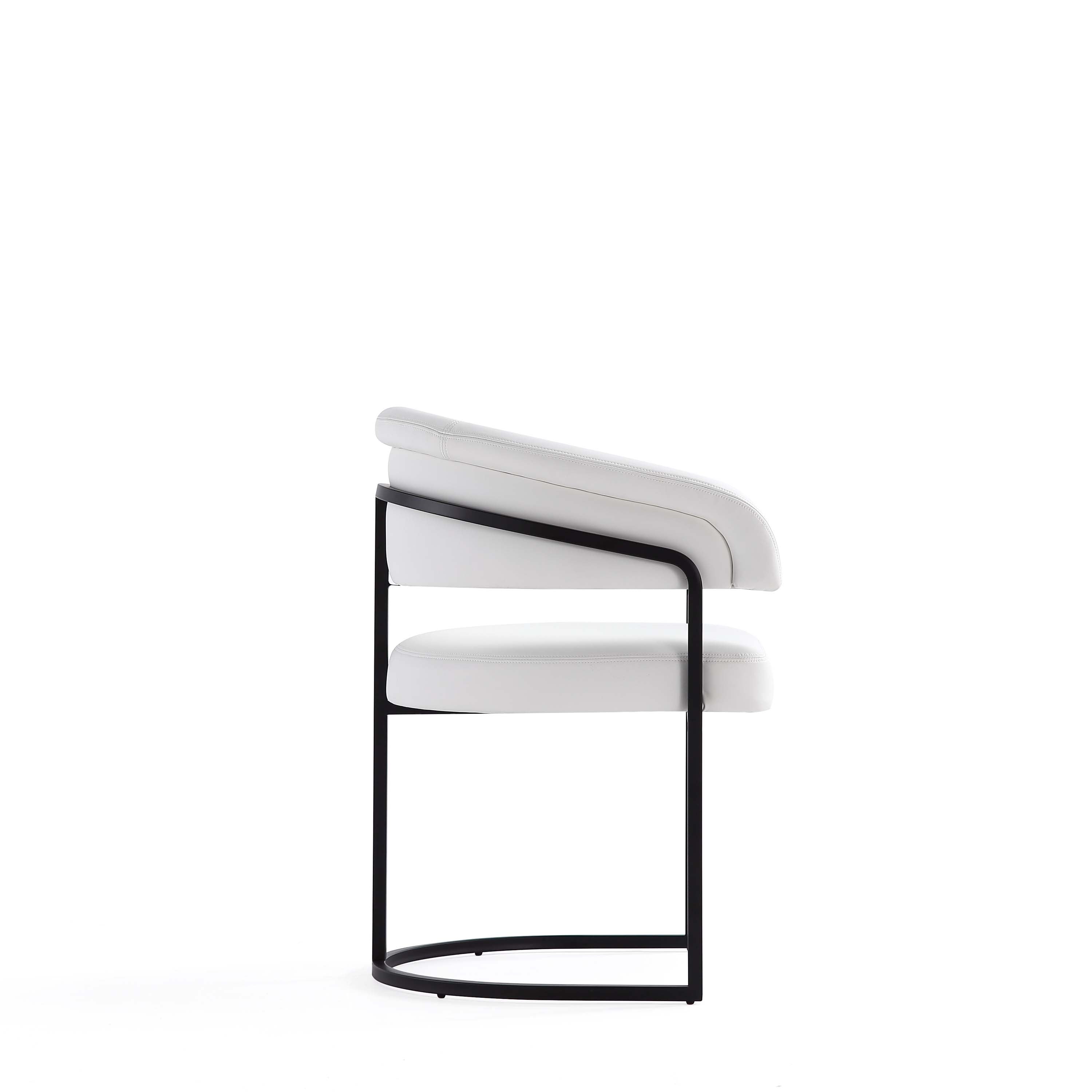 Alt View 3. Manhattan Comfort - Augusta Modern Metal Vegan Leather Dining Chair - White.