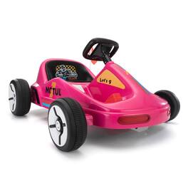 BreeBe - 12V Kids Electric ride on Go-Kart 4-Wheeler w/ Remote Control, Cushioned Seat, LED Lights, MP3, Bluetooth, Age 3–8 - Rose Red