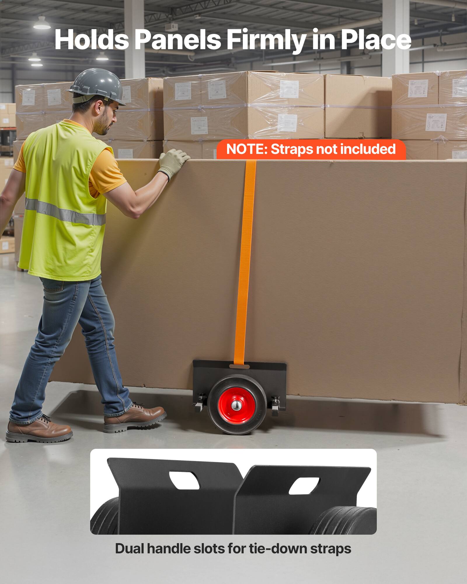 Holds Panels Firmly in Place

NOTE: Straps not included

Dual handle slots for tie-down straps