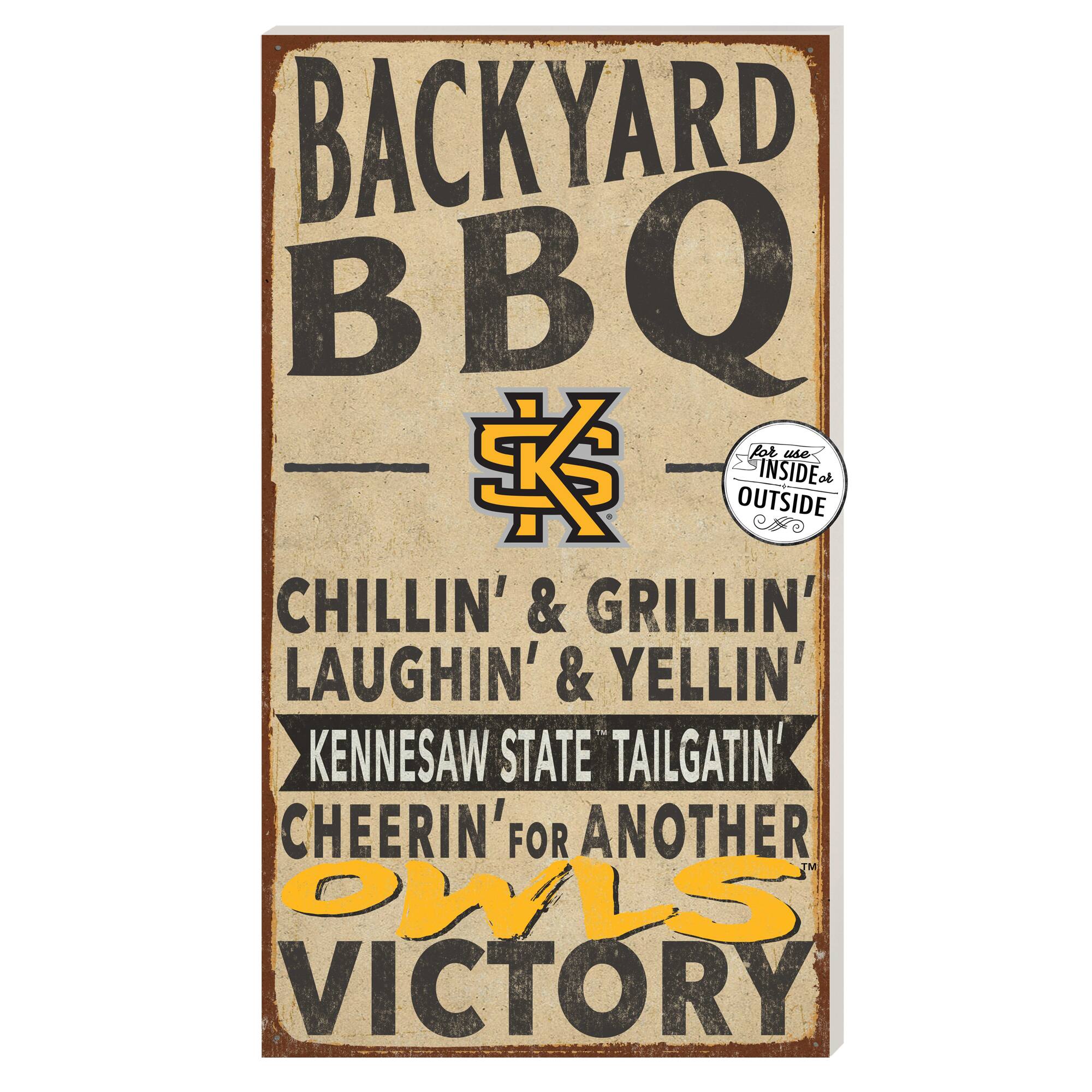 Kennesaw State Owls 11'' x 20'' Indoor/Outdoor BBQ Sign