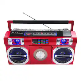 Studebaker - Bluetooth Boombox with FM Radio, CD Player, 10 watts RMS - Red