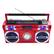 Front. Studebaker - Bluetooth Boombox with FM Radio, CD Player, 10 watts RMS - Red.