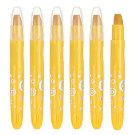 Unique Bargains - Watercolor Gel Crayon, 6pcs Washable Twist Crayons for Coloring, Drawing, Painting (5.2x0.59in) - Gold