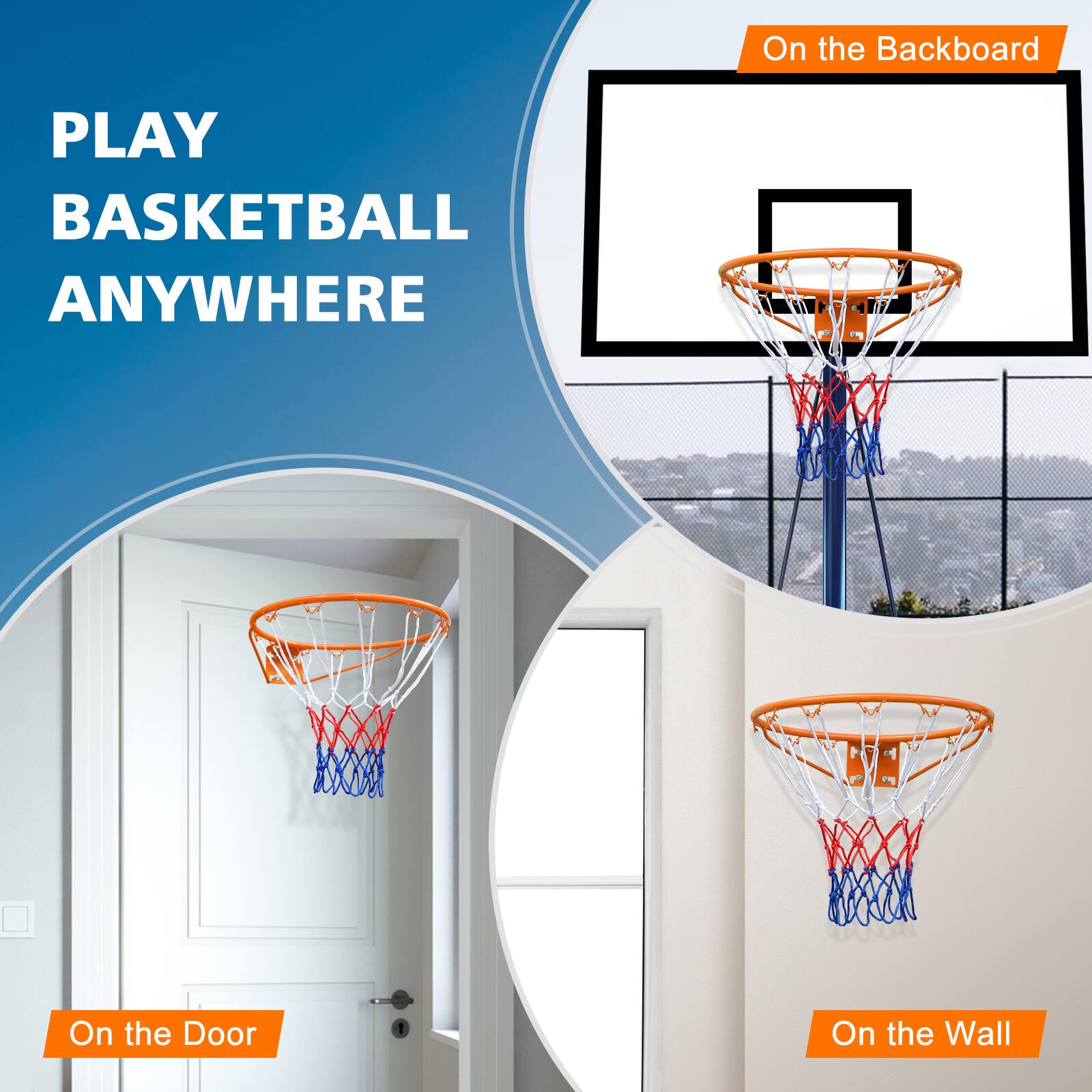 PLAY BASKETBALL ANYWHERE

On the Backboard

On the Door

On the Wall