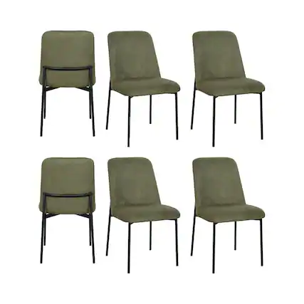Front. New Classic Furniture - New Classic Furniture Erik Fabric Upholstered Dining Chair in Green (Set of 6) - Green.