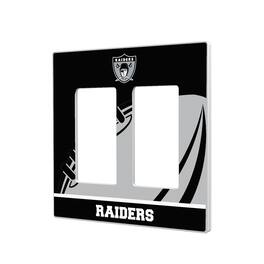 Keyscaper - Oakland Raiders Passtime Design Double Rocker Lightswitch Plate - Multicolor