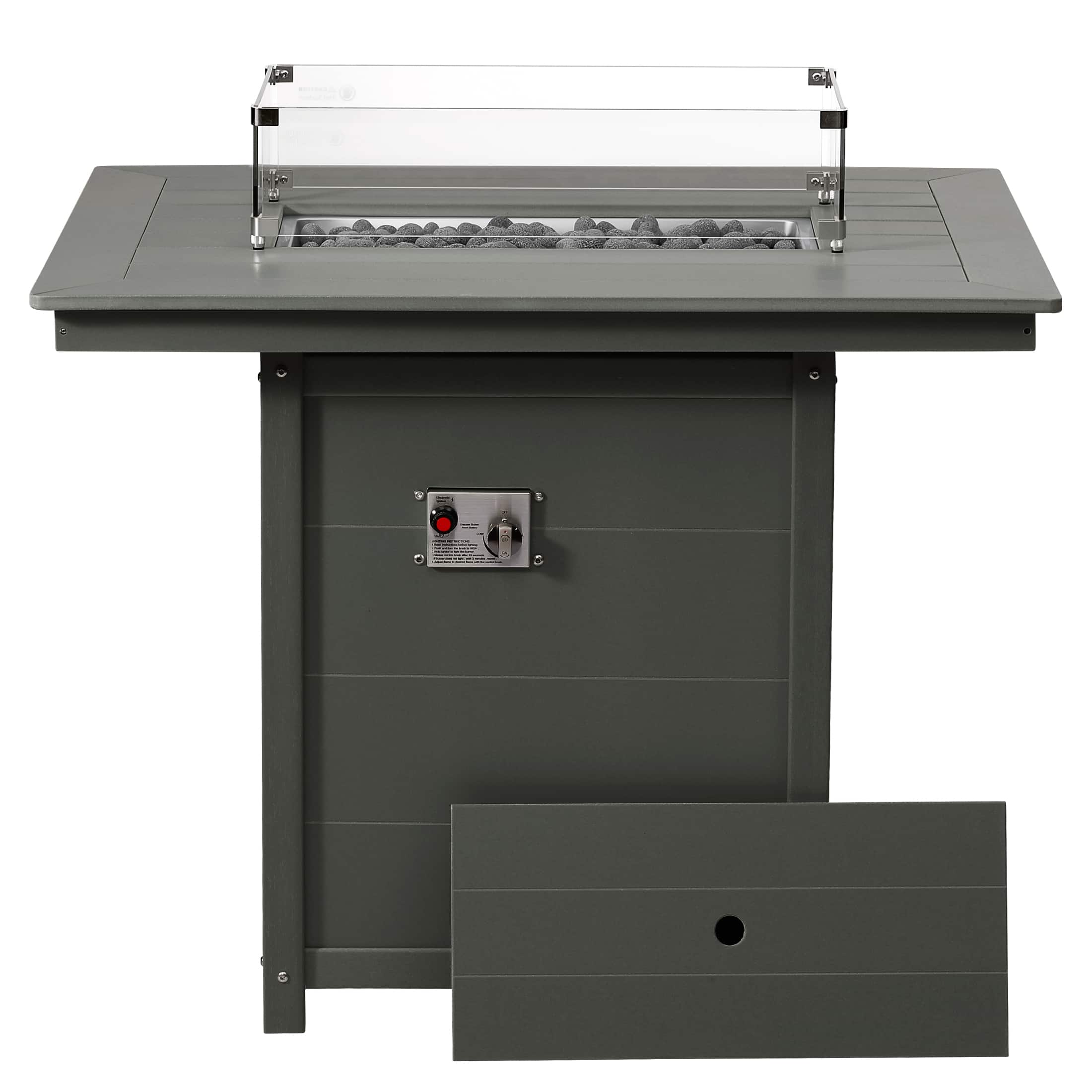 "WestinTrends - Helios 46"" Modern Outdoor Patio Gas Propane Rectangle Fire Pit Table - Gray" price history on PriceWatchPro