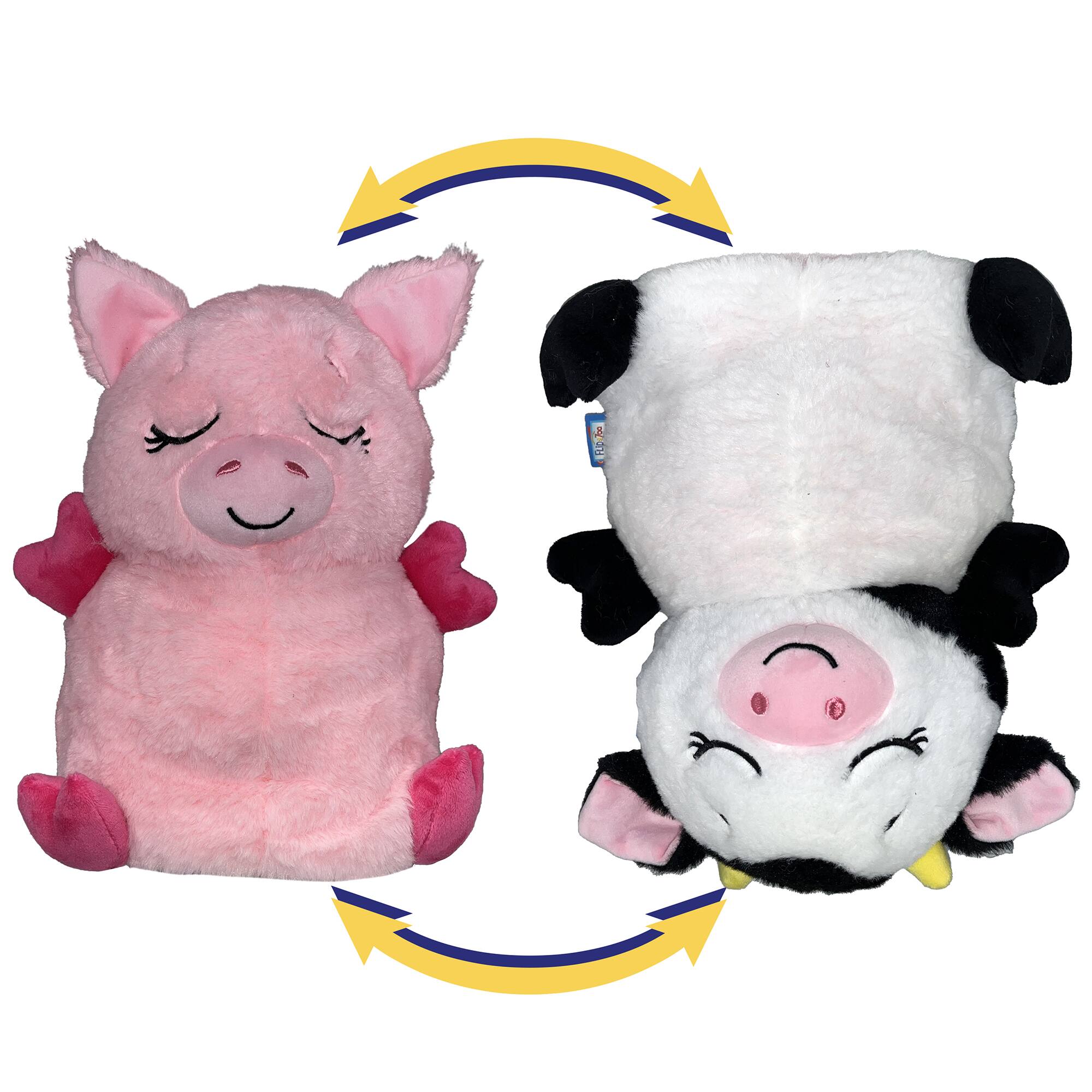 Front. FlipaZoo - FlipaZoo: Upside Down Inside Out - Pig to Cow - 2-In-1 Animal Plush.