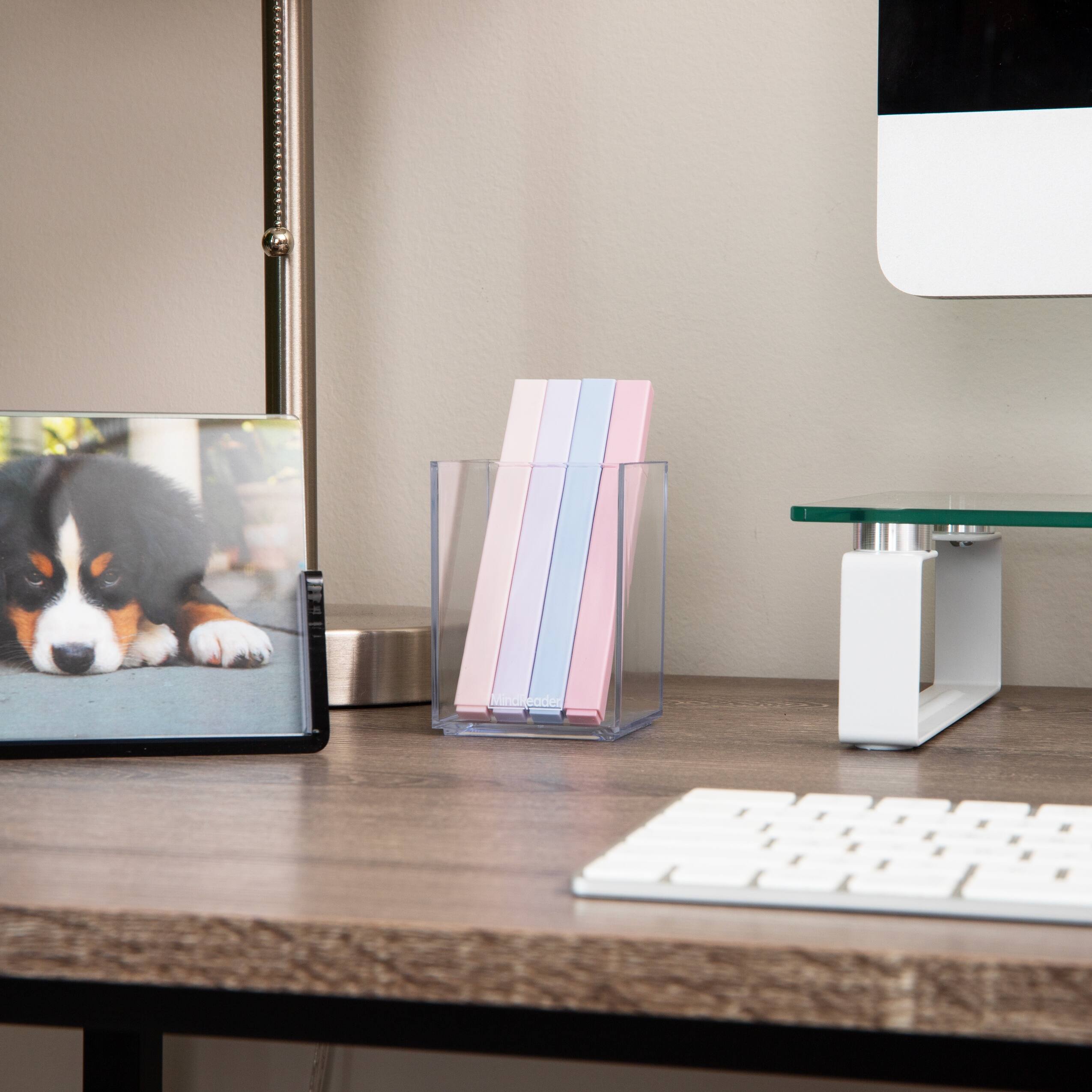 Alt View 5. Mind Reader - Pen Cup, Accessory Holder, Desktop Organization, Office, Acrylic - Clear.