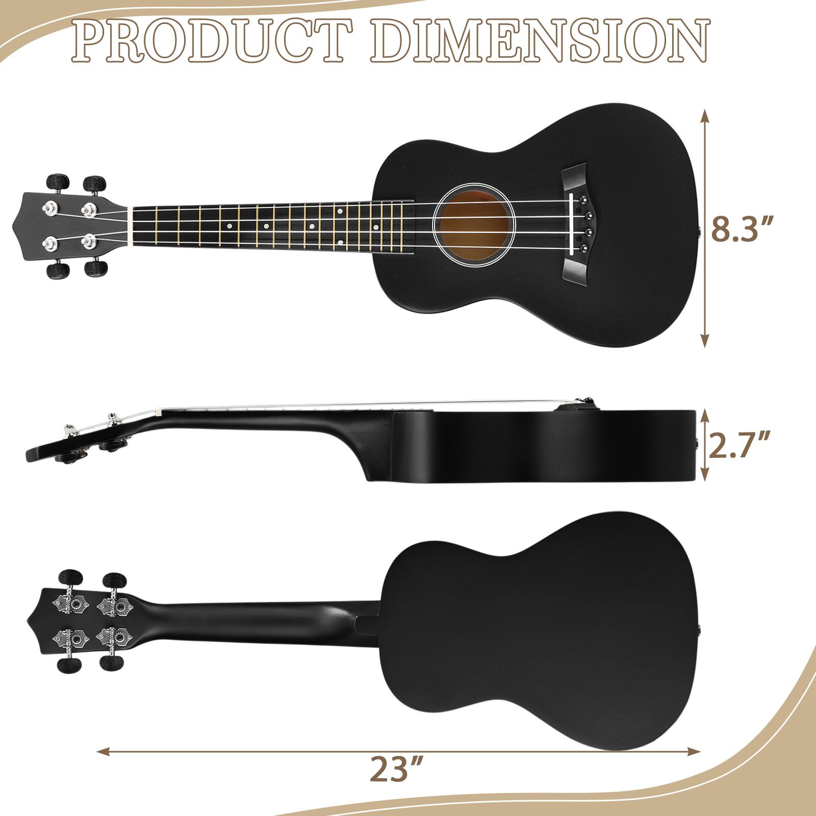 PRODUCT DIMENSION

- 8.3"
- 2.7"
- 23"