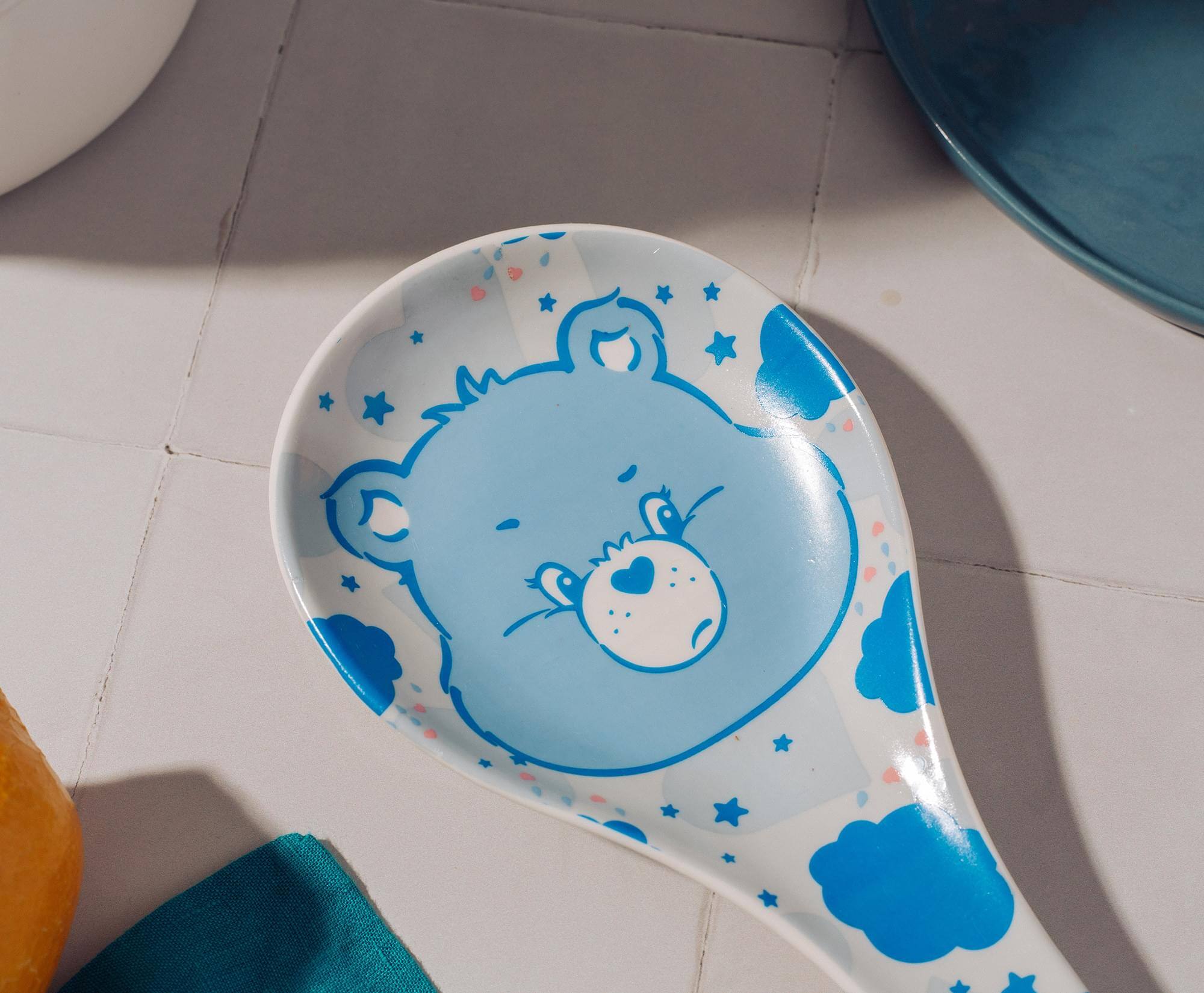 Alt View 2. Silver Buffalo - Care Bears Grumpy Bear Ceramic Spoon Rest Holder - Blue.