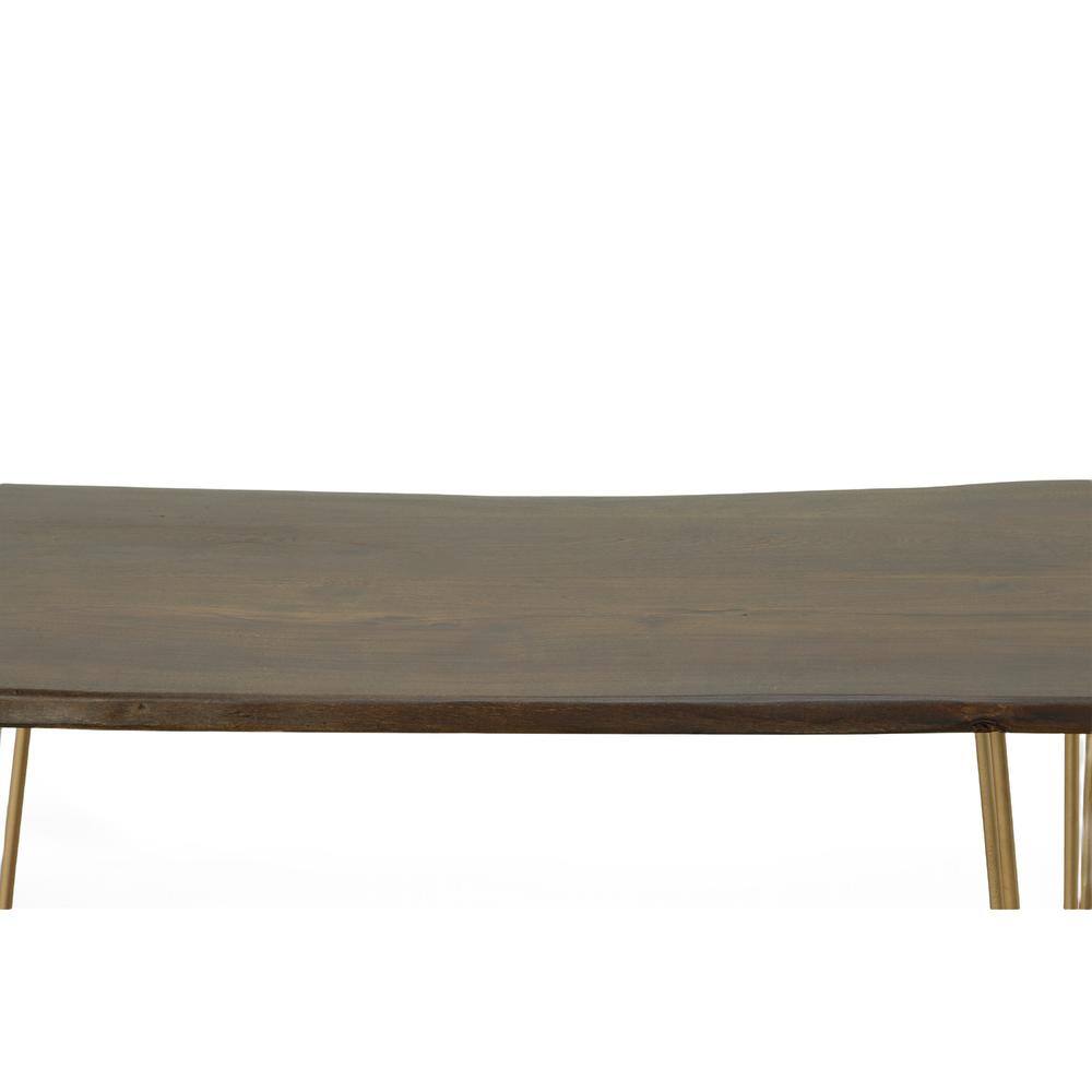 Alt View 3. Carolina Chair & Table - Seti Live Edge Bar Table - Elm Top - Gold Base - Elm, Gold.
