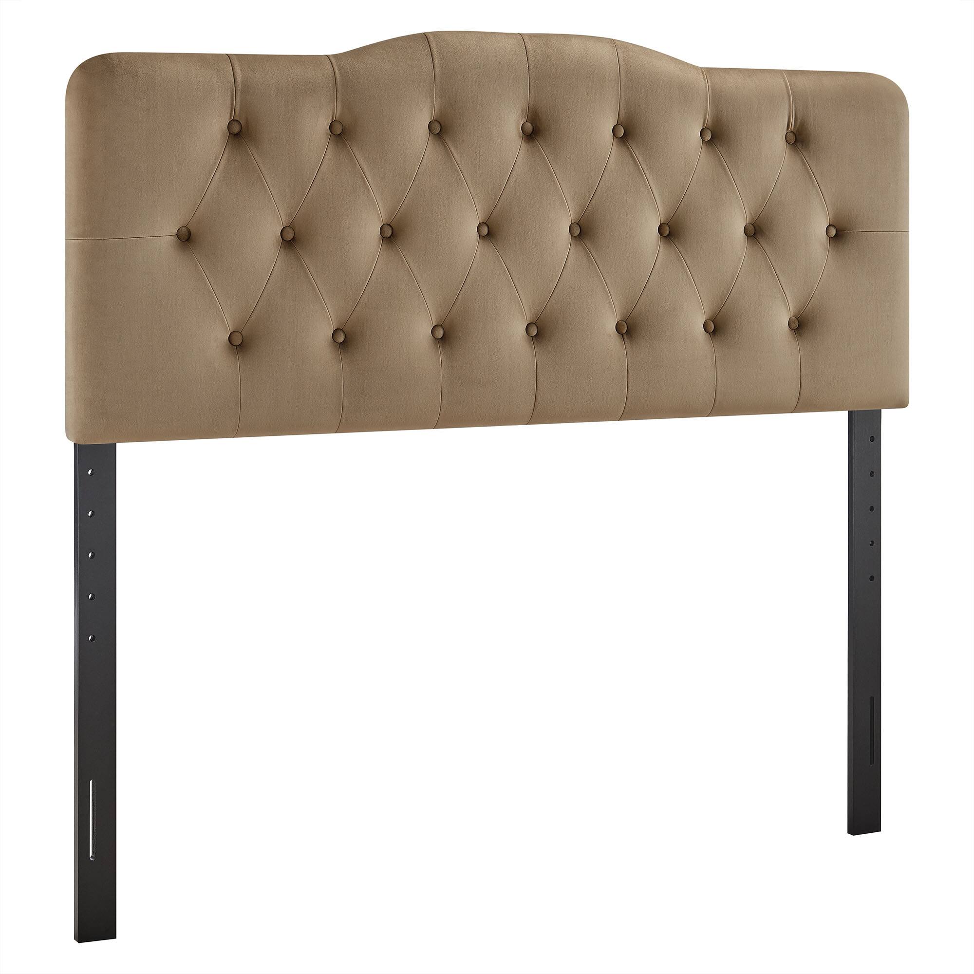 Angle. Modway - Annabel Diamond Tufted Performance Velvet Headboard by Modway - Taupe.