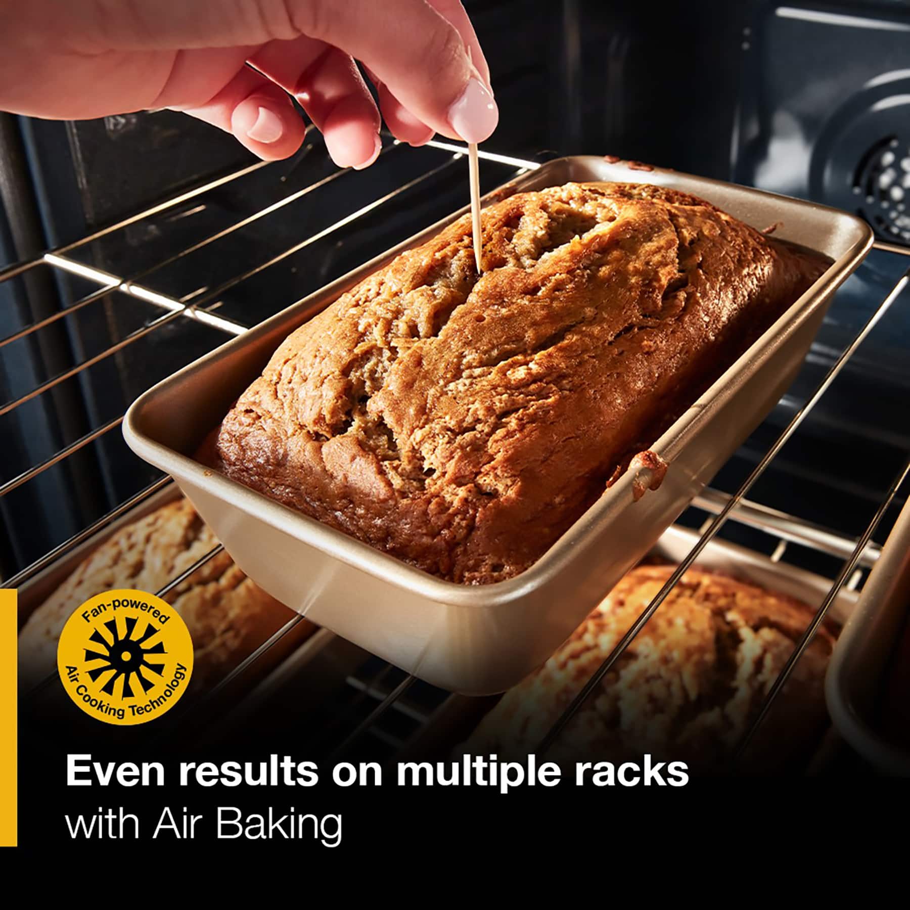Fan-powered Air Baking Technology Even results on multiple racks with Air Baking