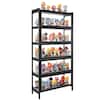 Front. VEVOR - Display Cabinet with Acrylic Doors, 68 in Tall 5-Tier Curio Cabinet, Natural Wooden Fame, Collectibles Toy - Black.