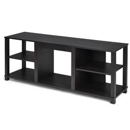 Gymax - 2-Tier TV Stand Storage Cabinet Console Adjustable Shelves Living Room UP TO 65" - Black