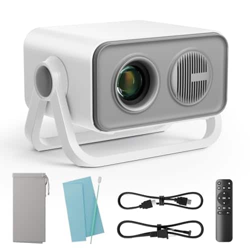 The Best Inks - 2025 Upgraded 360°adjustable Dual Stand Ai Auto Keystone Electric Focus Mini Portable Projector With 5.4 1080p Support - Gray