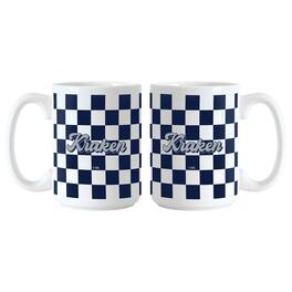 Logo Brands - Seattle Kraken 2-Pack 15oz. Checkered Wordmark Mug Set - Multicolor