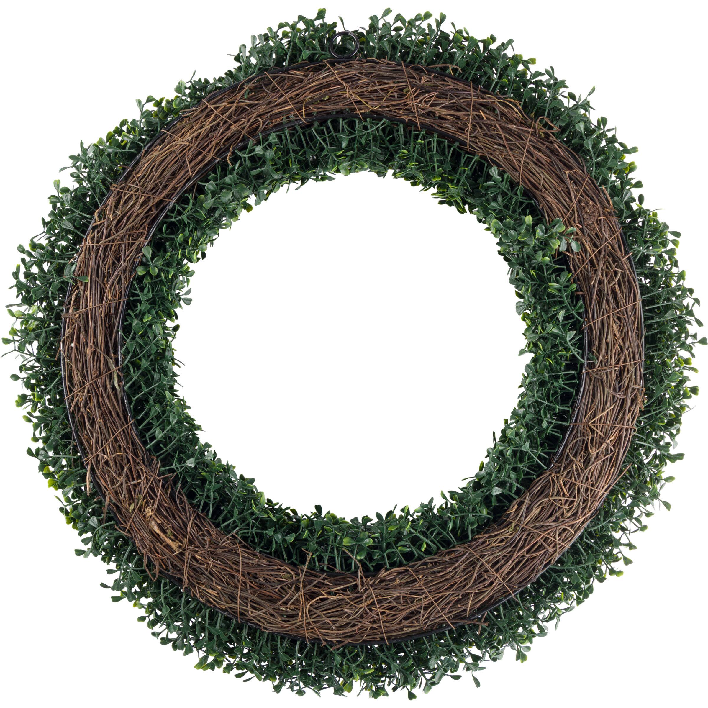 Alt View 6. Pure Garden - 24” Large Boxwood Wreath for Front Door All-Season Artificial Boxwood Spring, Summer, Fall, or Winter Wreath - Green.