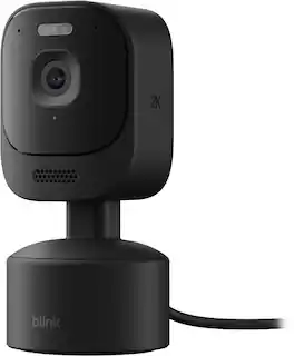 Blink - Mini Pan-Tilt 2K+ (newest model), rotating outdoor plug-in security camera, 2K video, Auto Tracking, 360° view - Black