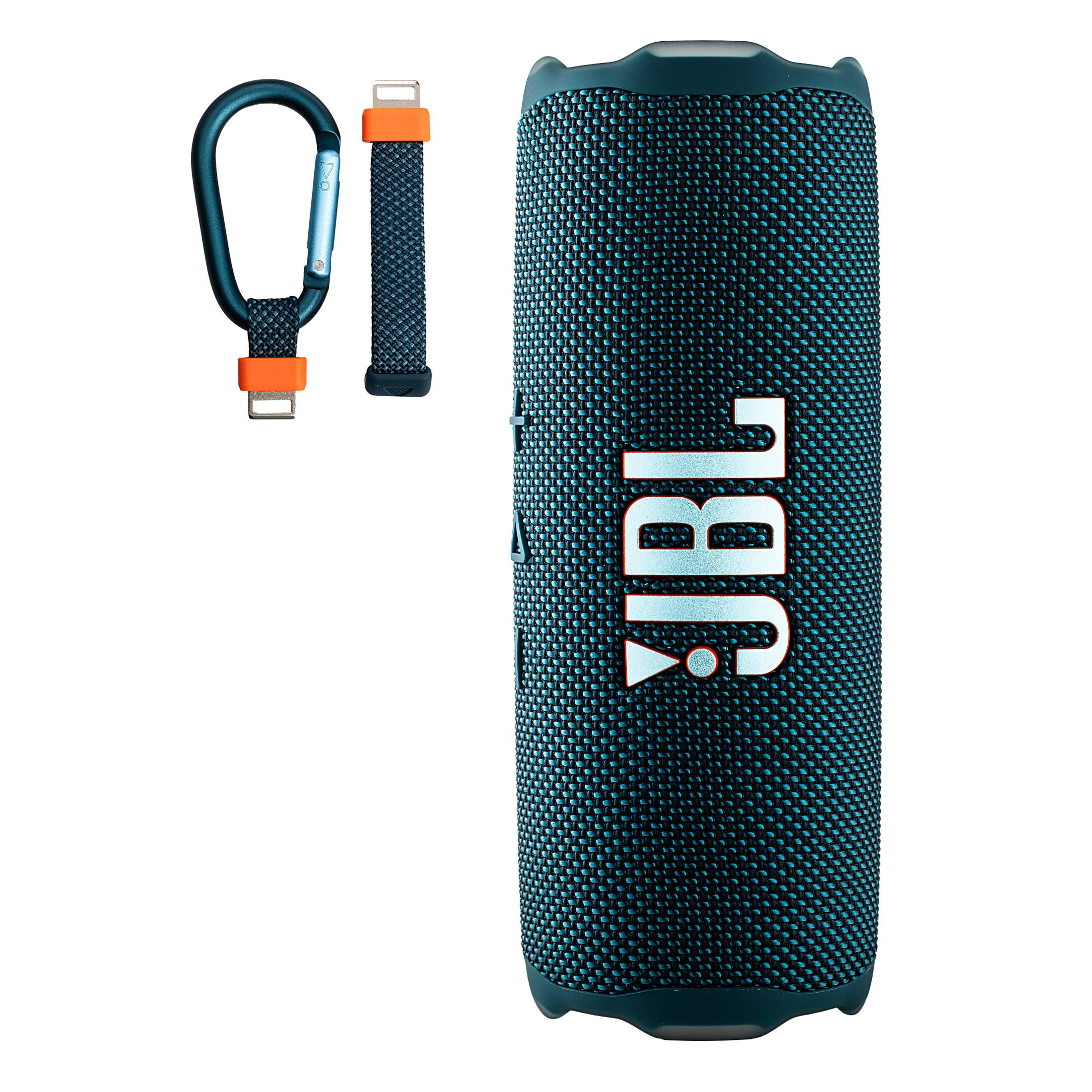 Alt View 4. JBL - JBL Flip 7 Portable Bluetooth Speaker (Blue), deep bass, IP68 waterproof, for home, Outdoors Bundle - Blue.