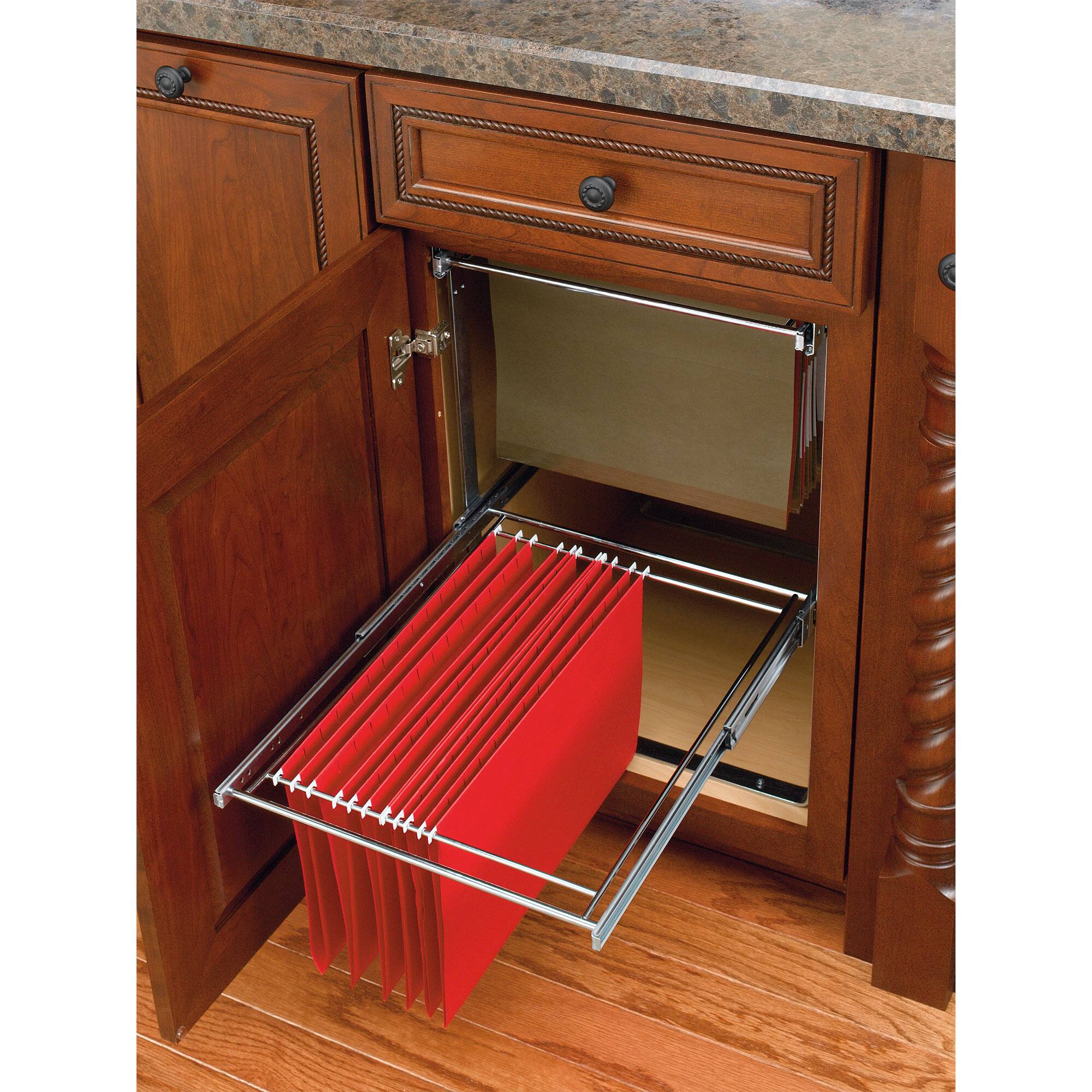Alt View 5. Rev-A-Shelf - Rev-A-Shelf  (2) 14.5" Tier Base Cabinet File Drawer Organizer System, RAS-FD-KIT - Silver.