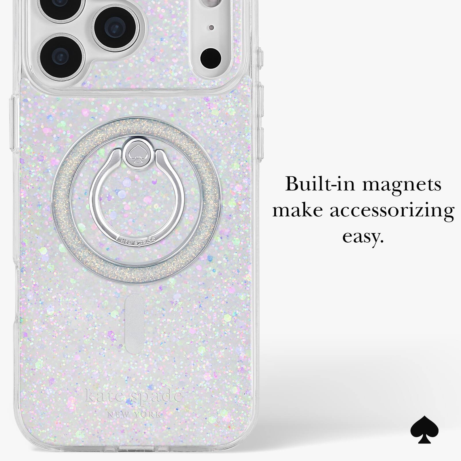 Built-in magnets make accessorizing easy.

kate spade NEW YORK