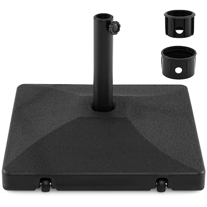 Front. Costway - Costway Fillable Umbrella Base 90 LBS Heavy Duty with 2 Wheels, Water/Sand Filled - Black.