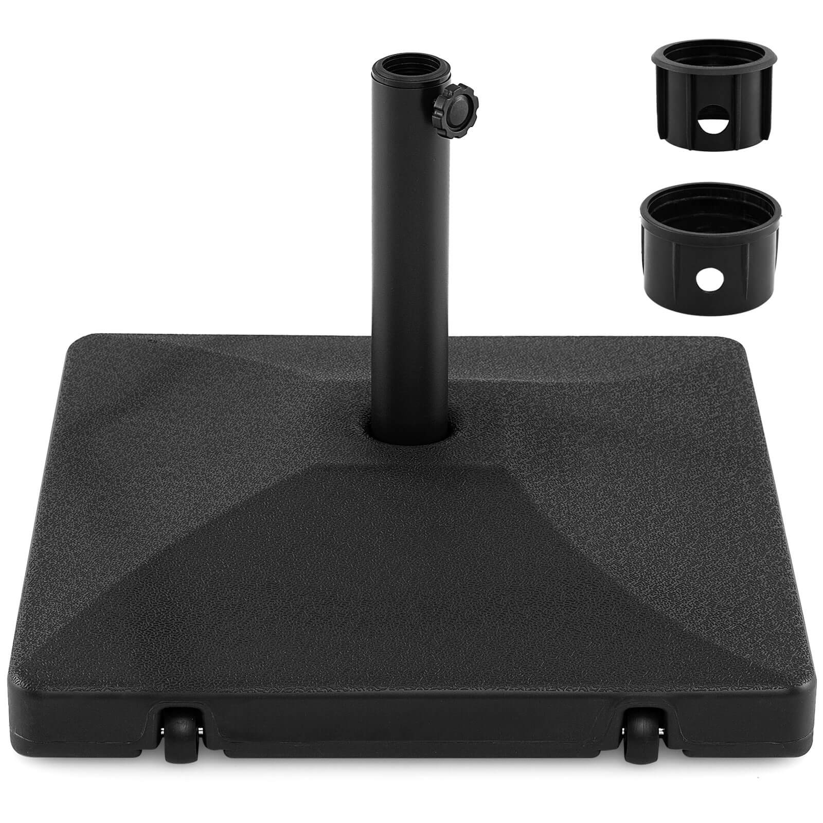 Front. Costway - Costway Fillable Umbrella Base 90 LBS Heavy Duty with 2 Wheels, Water/Sand Filled - Black.