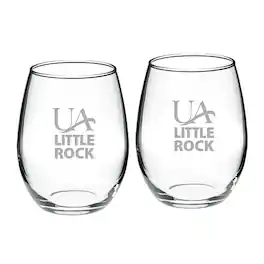 Jardine - Arkansas Little Rock Trojans 21oz. 2-Piece Stemless Wine Glass Set - Multicolor