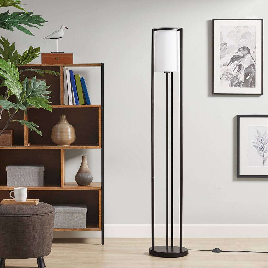 Front. APRILSOUL - Metal Floor Lamp Glass Cylinder Shade.
