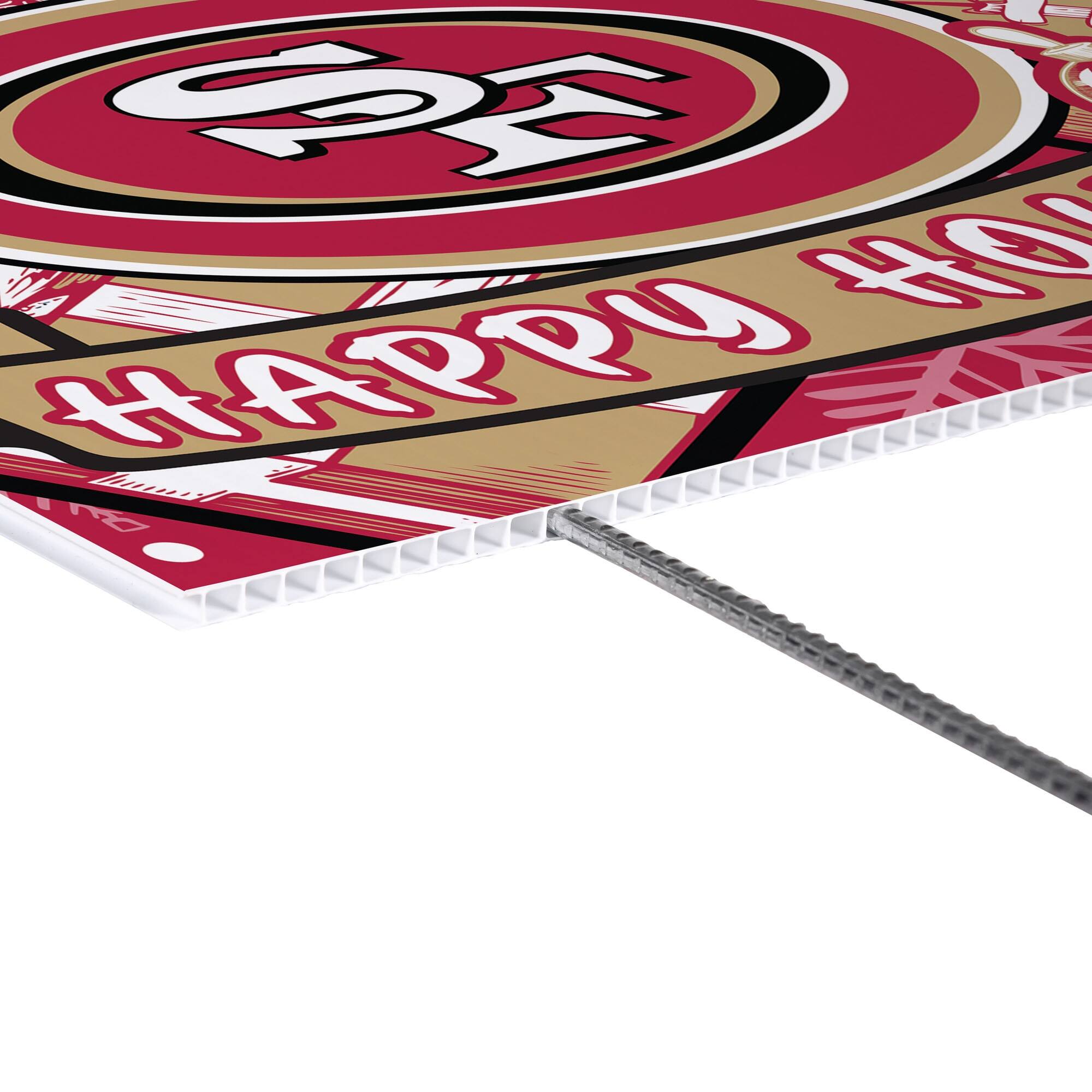 Alt View 2. Evergreen Enterprises - San Francisco 49ers 24" x 18" Happy Holidays Christmas Outdoor Staked Yard Sign - Multicolor.