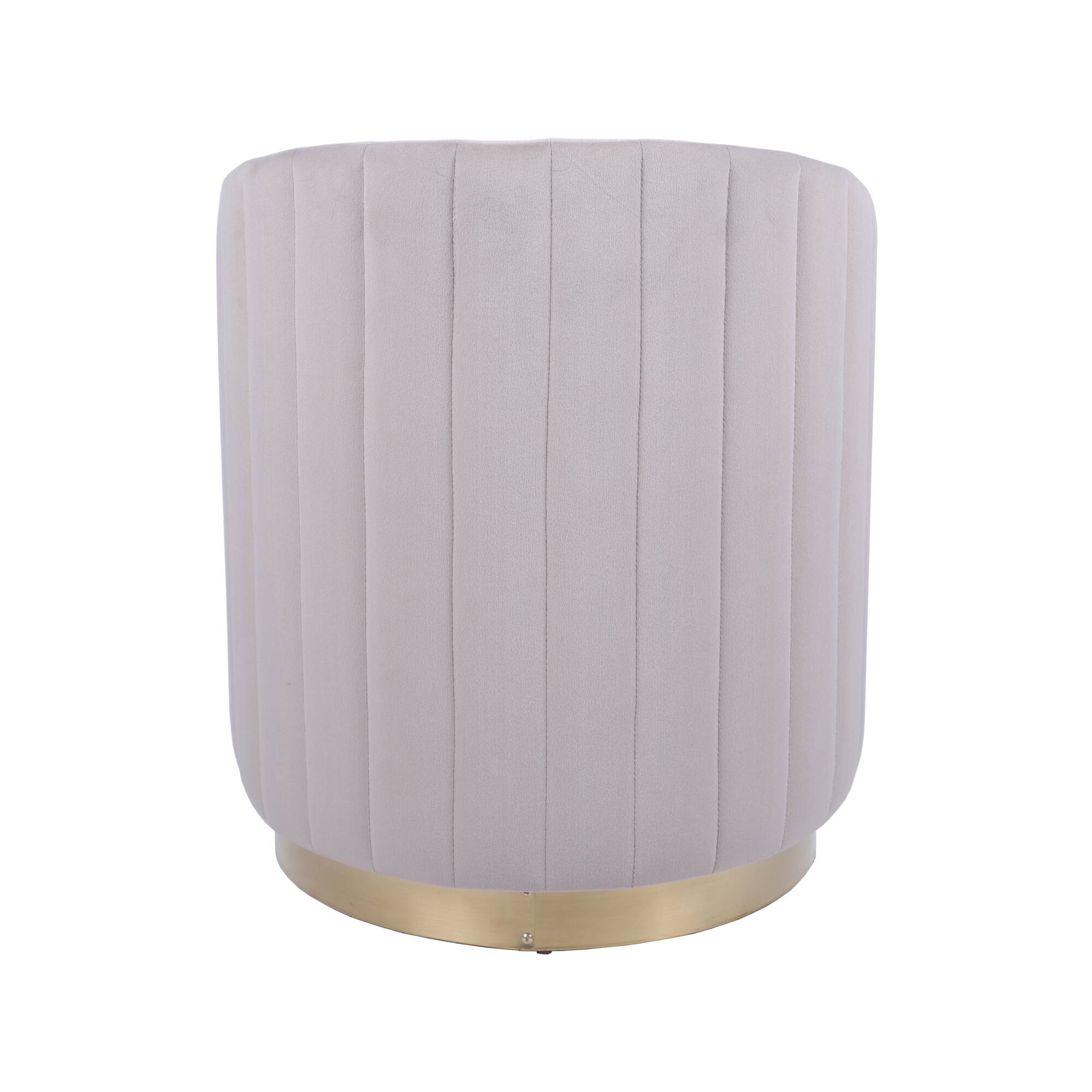 Alt View 2. GOODSILO - Elegant Two-Toned Storage Ottoman with Tufted Velvet Upholstery for Versatile Home Use - Taupe.