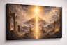 FC Design - Large Canvas 24x36" Ready-to-Hang Heavenly Pathway Cross Art Painting Home Wall Décor - MultiColor