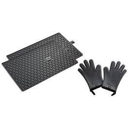 ZWILLING - BBQ+ 3-pc Silicone Grill Mat & Gloves Set - Charcoal