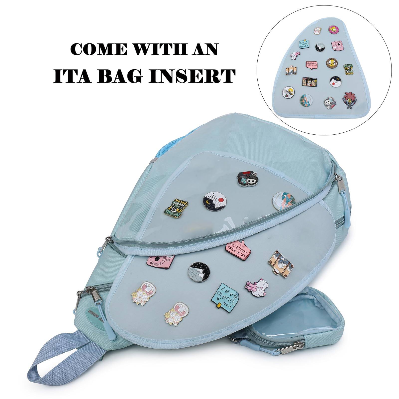 Cozy Serene Oxford Ita Bag Pin Display Chest Pack Single Shoulder Sport ...