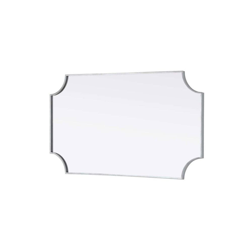 Back. Elegant Kitchen and Bath - Notched Metal Mirror 24x42 inch in Silver - Silver.