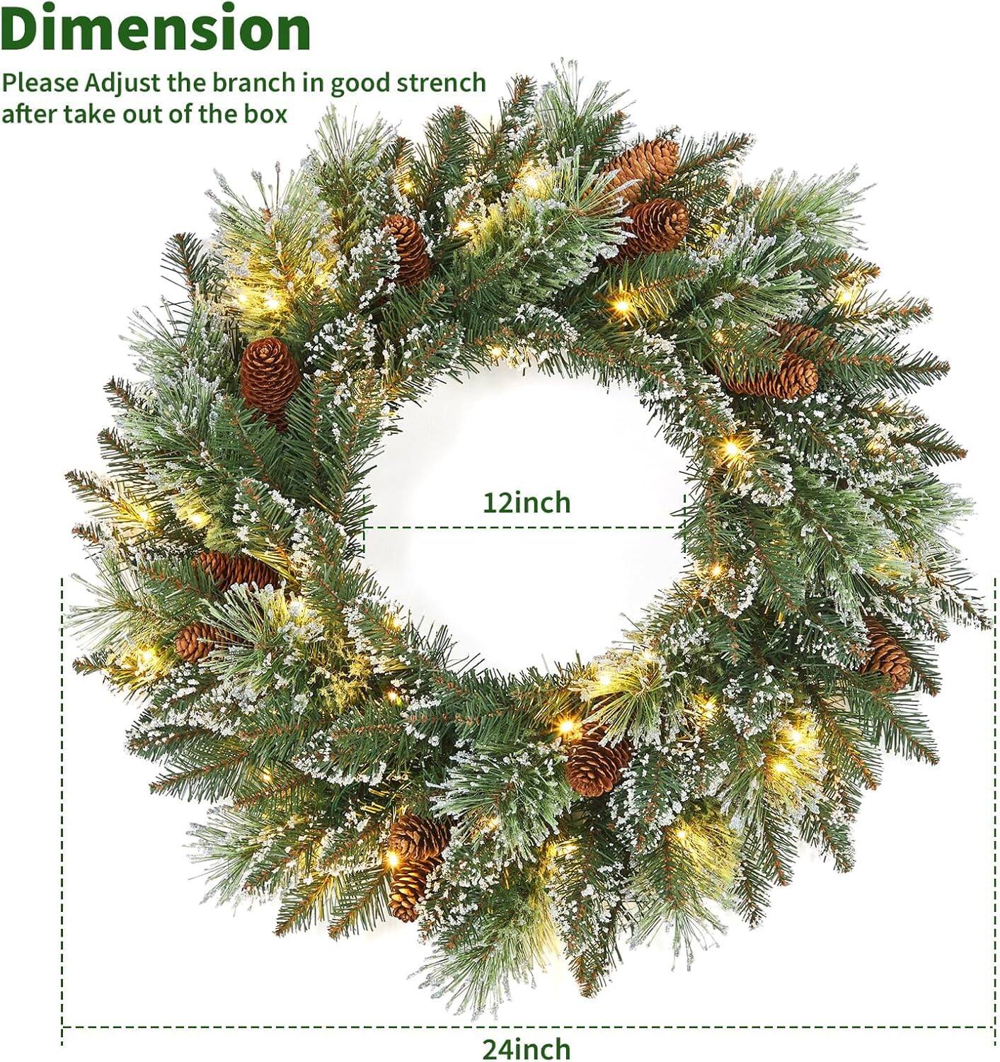 Dimension  
Please Adjust the branch in good stretch after take out of the box  

12inch  
24inch