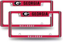 Rico Industries - Georgia NCAA Bulldogs (Set of 2) Chrome Metal License Plate Frames with Bold Full Frame Design - Multi