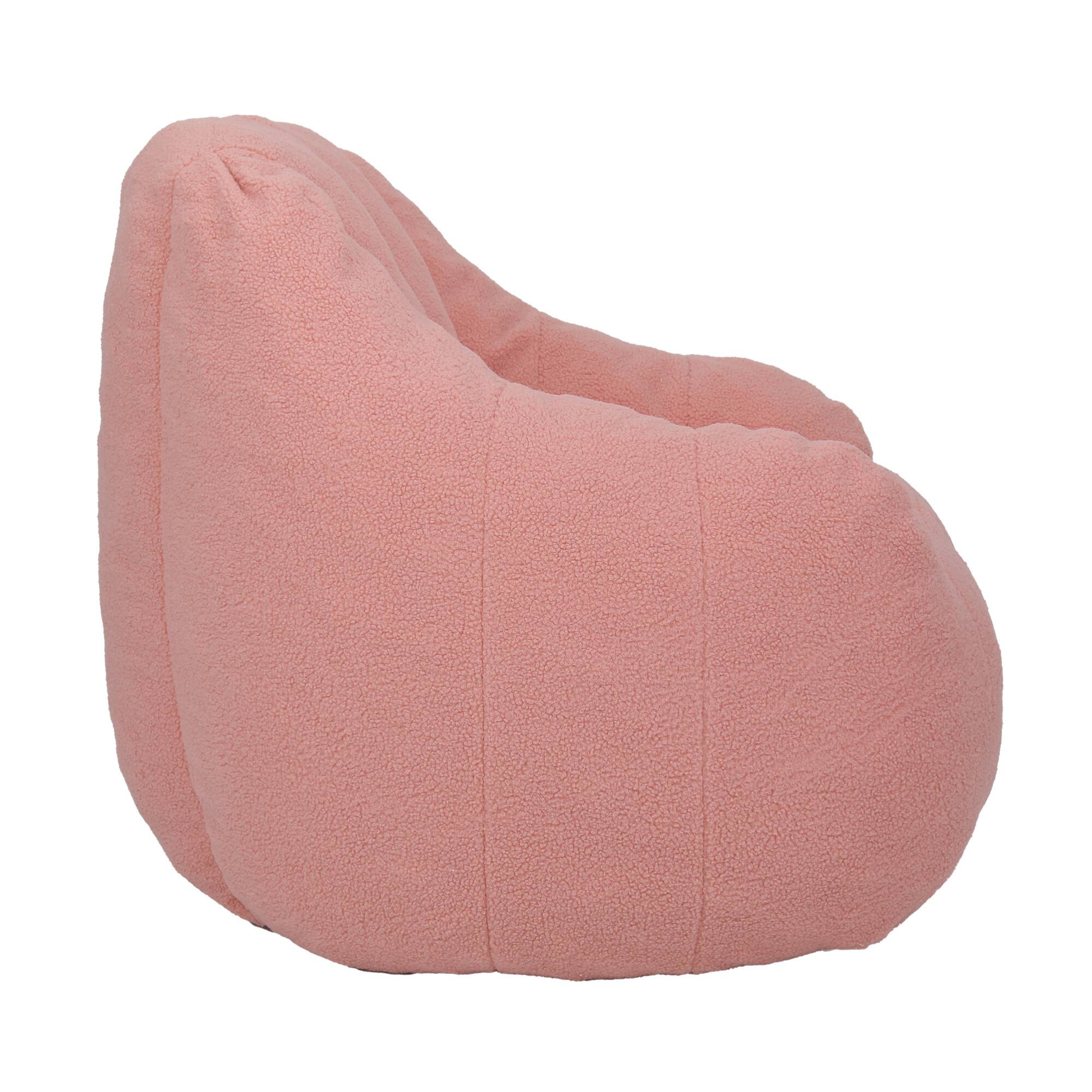 Alt View 5. GOODSILO - Large Faux Fur Bean Bag Chair with Memory Foam Filling for Ultimate Comfort and Support - Pink.
