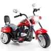 Front. Costway - Costway 3 Wheel Kids Ride On Motorcycle 6V Battery Powered Electric Toy Fire Engine - Red+Black.