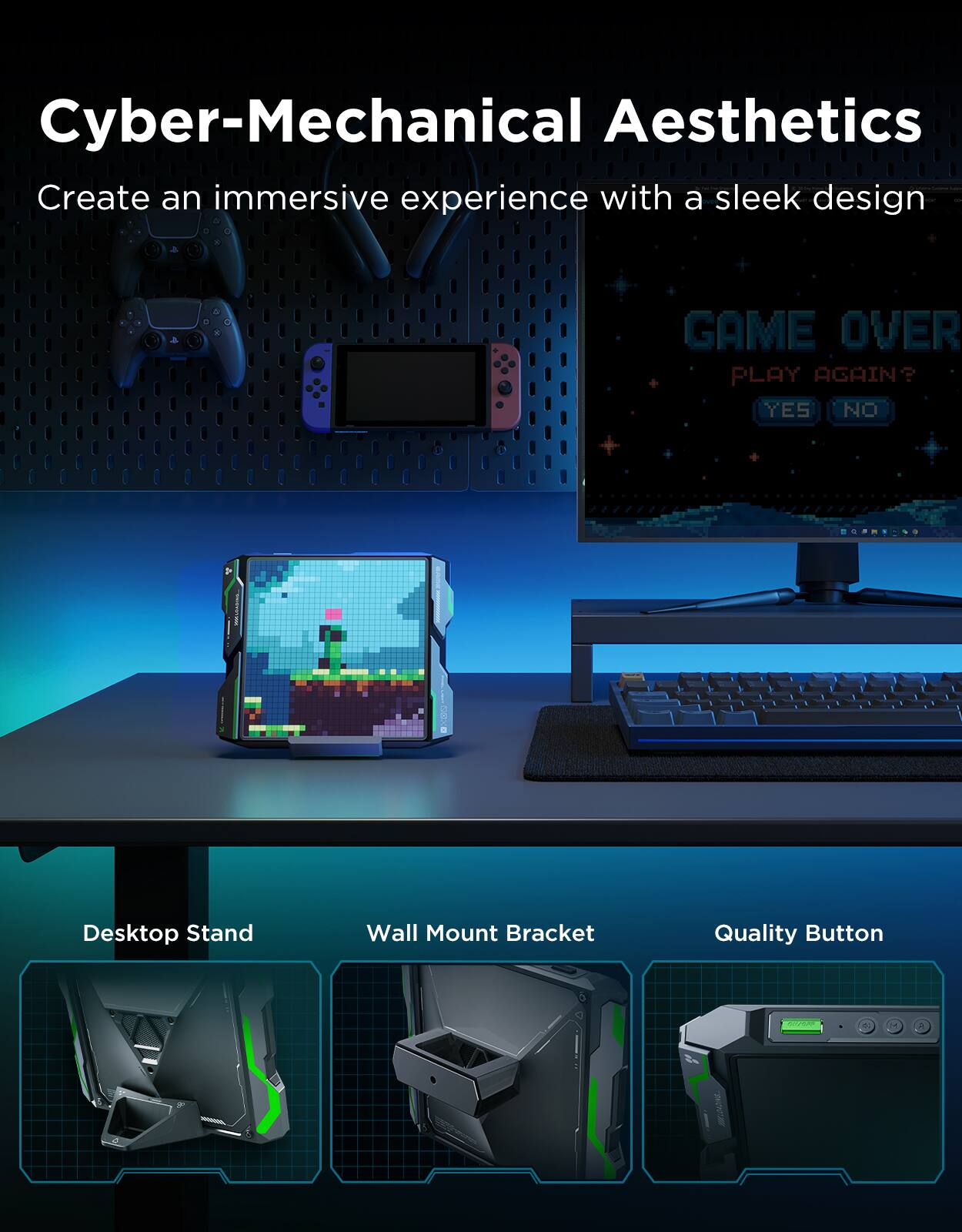 Cyber-Mechanical Aesthetics: Create an immersive experience with a sleek design.