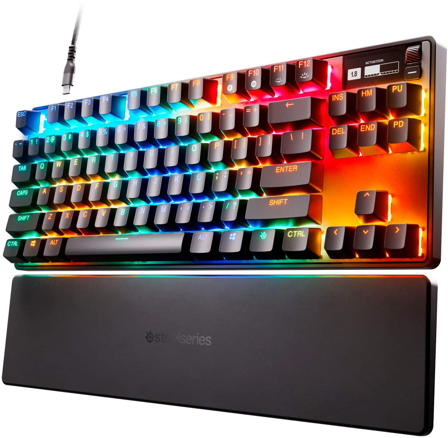 SteelSeries - Apex Pro TKL V2 Wired Mechanical OmniPoint Adjustable HyperMagnetic Gaming Keyboard with Rapid Tap - Black - Front_Zoom