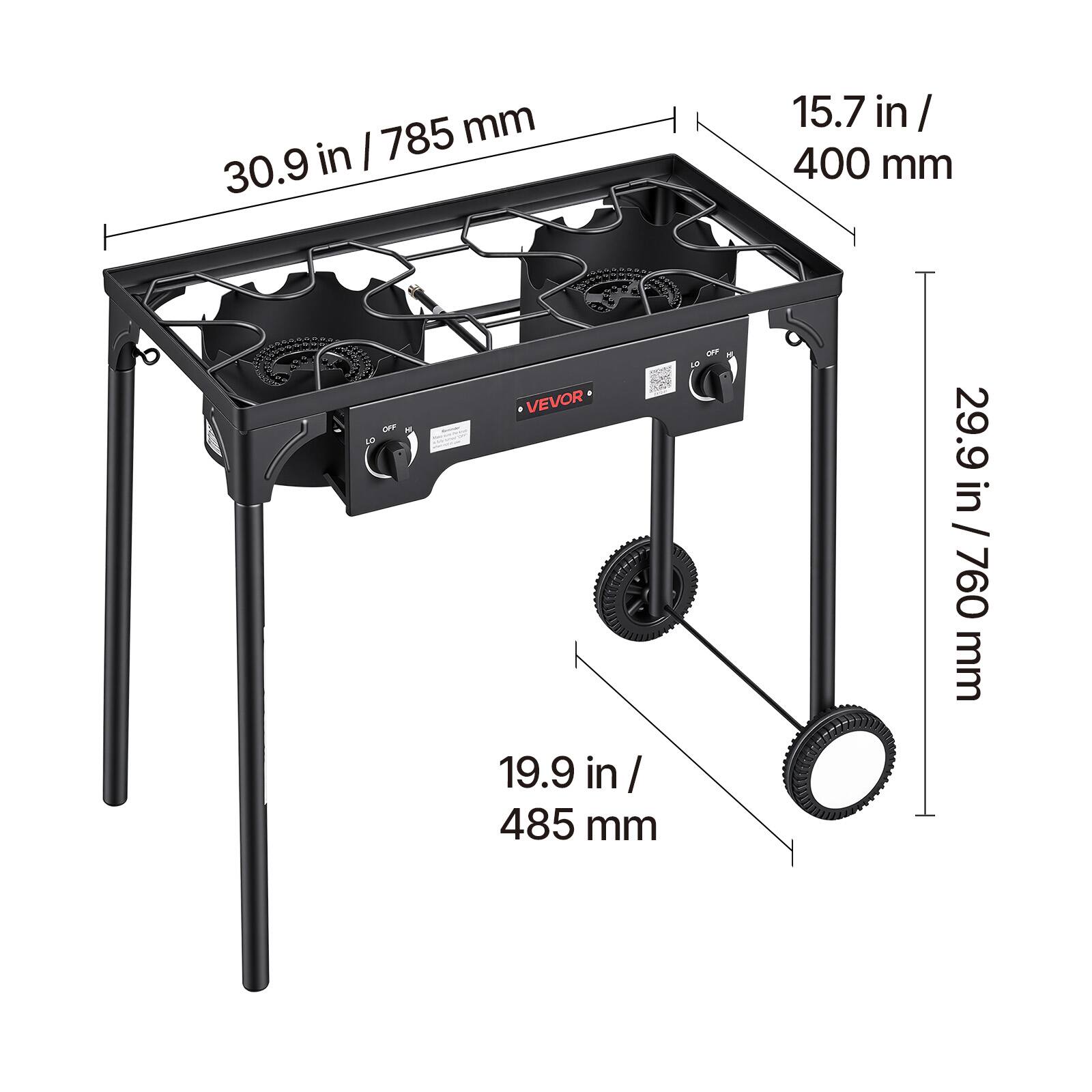 30.9 in / 785 mm  
15.7 in / 400 mm  
29.9 in / 760 mm  
19.9 in / 485 mm