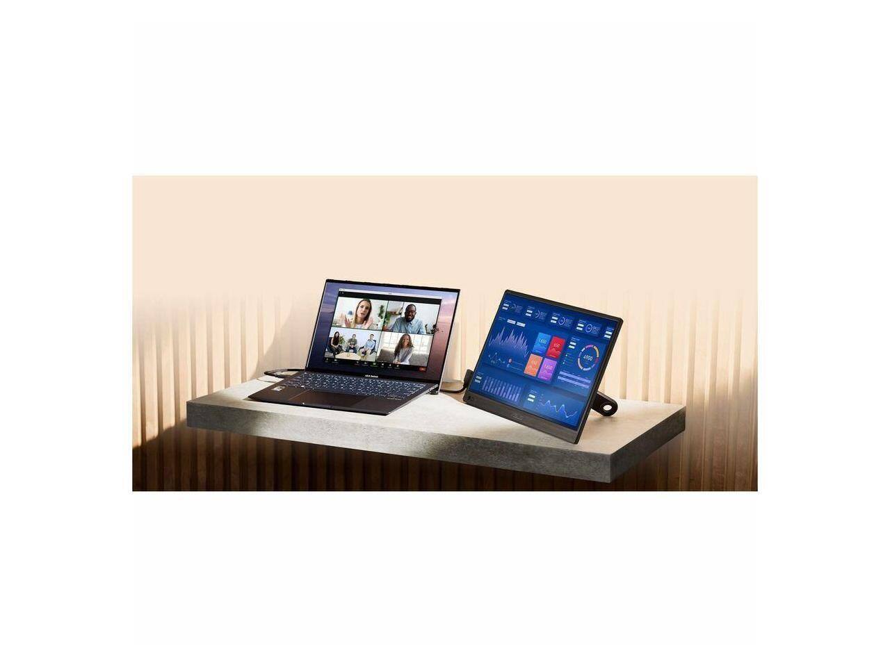 Back. ASUS - Asus ZenScreen MB169CK-P 16" Full HD IPS Monitor - 1920x1080 - 5ms - 60Hz - black.