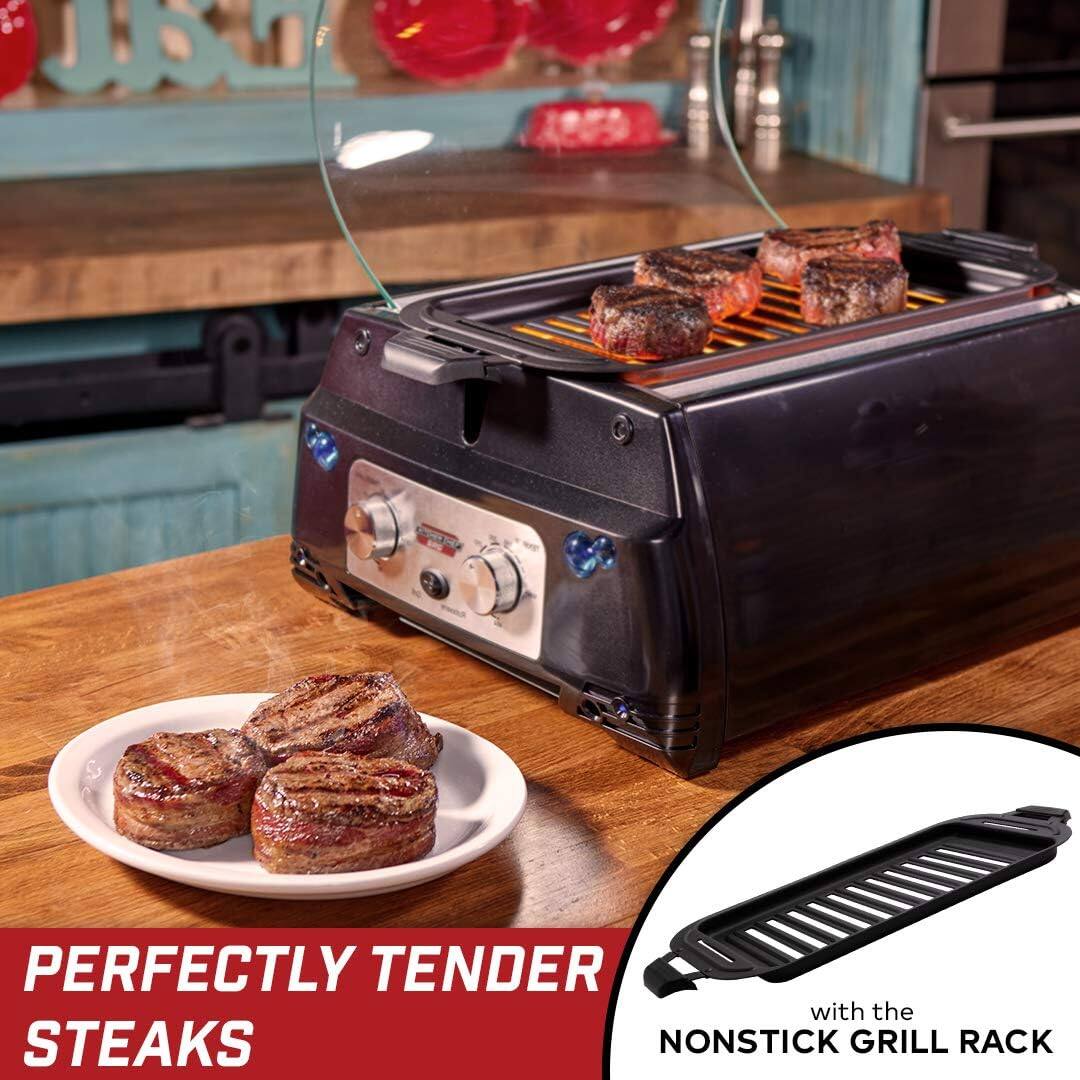 PERFECTLY TENDER STEAKS with the NONSTICK GRILL RACK