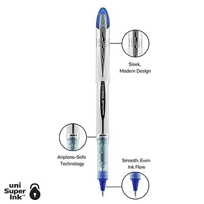 Sleek, Modern Design  
Airplane-Safe Technology  
Smooth, Even Ink Flow  
uni Super Ink