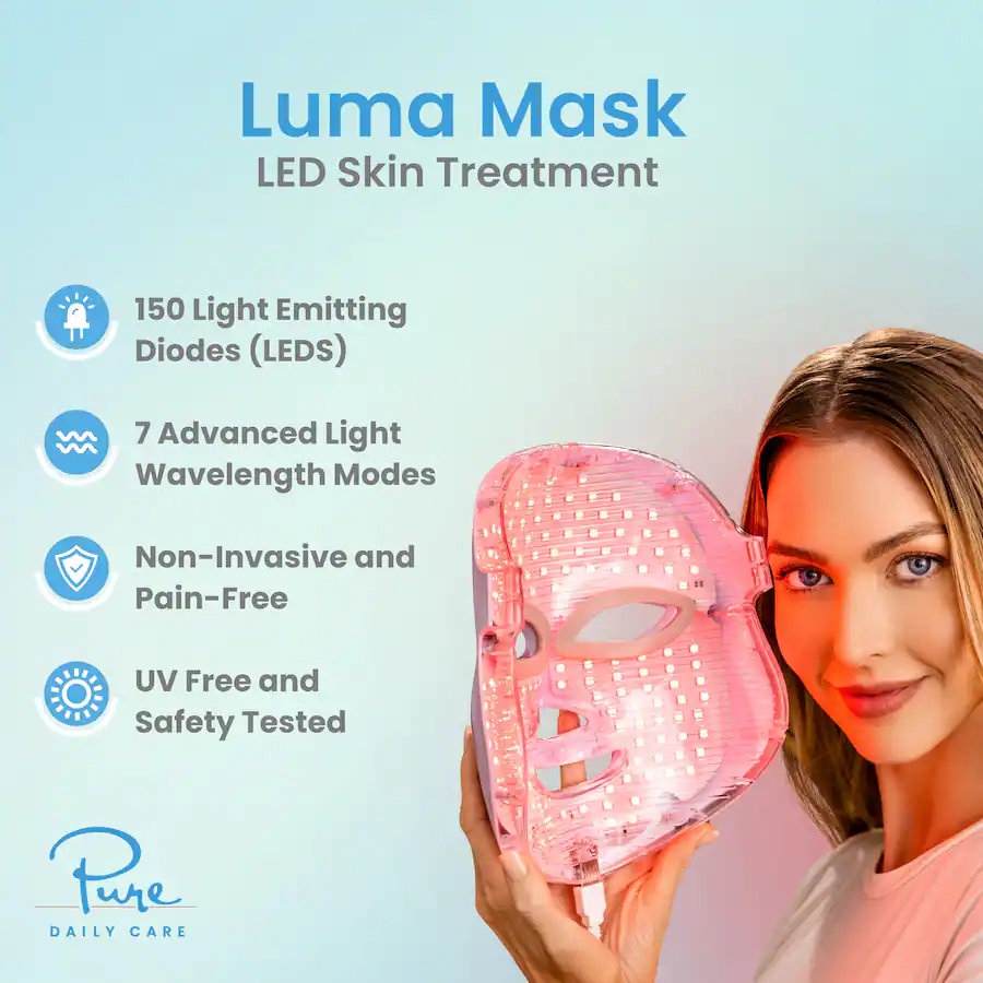 Diode Mask Pure Daily Care Luma LED Mask, 7 Color Light Therapy for Skin ...