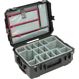 SKB - iSeries 2215-8 Injection Molded Waterproof Wheeled Case with Think Tank Designed Dividers & Lid Organizer