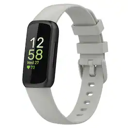 StrapsCo - Active Band Silicone Rubber Watch Strap For Fitbit Inspire 3 (Short-Medium) - Gray